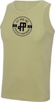 FitProWear Sporthemd Badge Zand Maat S - Heren - Hemden - Sportkleding - Trainingskleding - Polyester - Mouwloos -