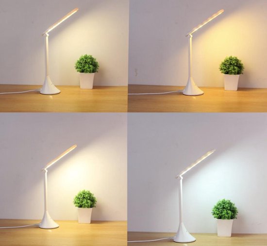 Bureaulamp - USB Oplaadbare Bureaulamp - Led Lamp - Tafellamp - Touch... | bol.com