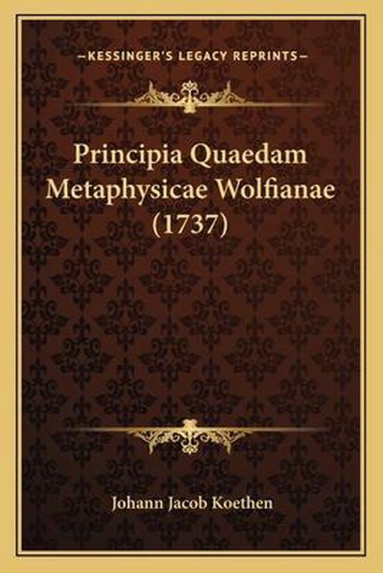 Foto: Principia quaedam metaphysicae wolfianae 1737 principia quaedam metaphysicae wolfianae 1737 