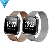 YONO Milanese Bandjes – Fitbit Versa 2 – Rose Gold/Zilver – Large