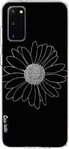Casetastic Samsung Galaxy S20 4G/5G Hoesje - Softcover Hoesje met Design - Daisy Black Print