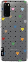 Casetastic Samsung Galaxy S20 4G/5G Hoesje - Softcover Hoesje met Design - Pin Point Hearts Transparent Print