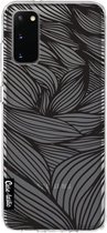Casetastic Samsung Galaxy S20 4G/5G Hoesje - Softcover Hoesje met Design - Wavy Outlines Black Print