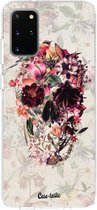 Casetastic Samsung Galaxy S20 Plus 4G/5G Hoesje - Softcover Hoesje met Design - Flower Skull Print