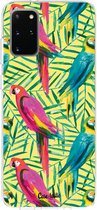 Casetastic Samsung Galaxy S20 Plus 4G/5G Hoesje - Softcover Hoesje met Design - Tropical Parrots Print