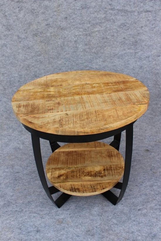 Verdragen Haalbaarheid meubilair salontafel mangohout rond 60 cm | bol.com