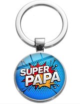 Sleutelhanger SuperPapa - Vaderdag - Verjaardag Vader - Cadeau Vaderdag - Super Papa