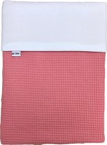 Art Textiel - Ledikantdeken - Wafel - Roze/Wit