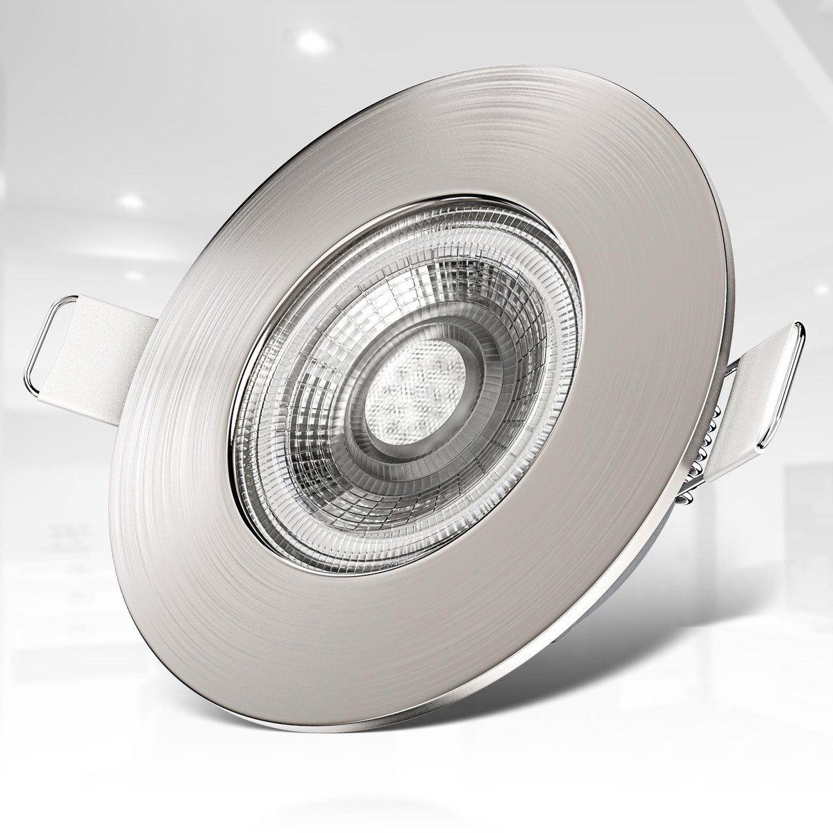 B.K.Licht lot de 3 spots LED IP44 pour salle de bain, encastrables  ultra-plats, platine LED 5W intégrée, plafonnier salle de bain, éclairage  salle de bain encastrable : : Luminaires et Éclairage