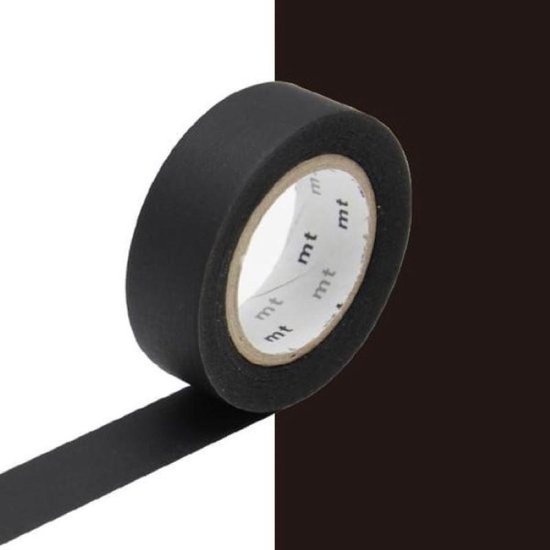Okkernoot Bij elkaar passen Leraar op school Washi Tape Zwart - 7 meter x 1,5 cm. - MT Masking Tape Matte Black | bol.com
