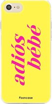 Fooncase Hoesje Geschikt voor iPhone SE (2020) - Shockproof Case - Back Cover / Soft Case - Adios Bebe / Geel & Roze