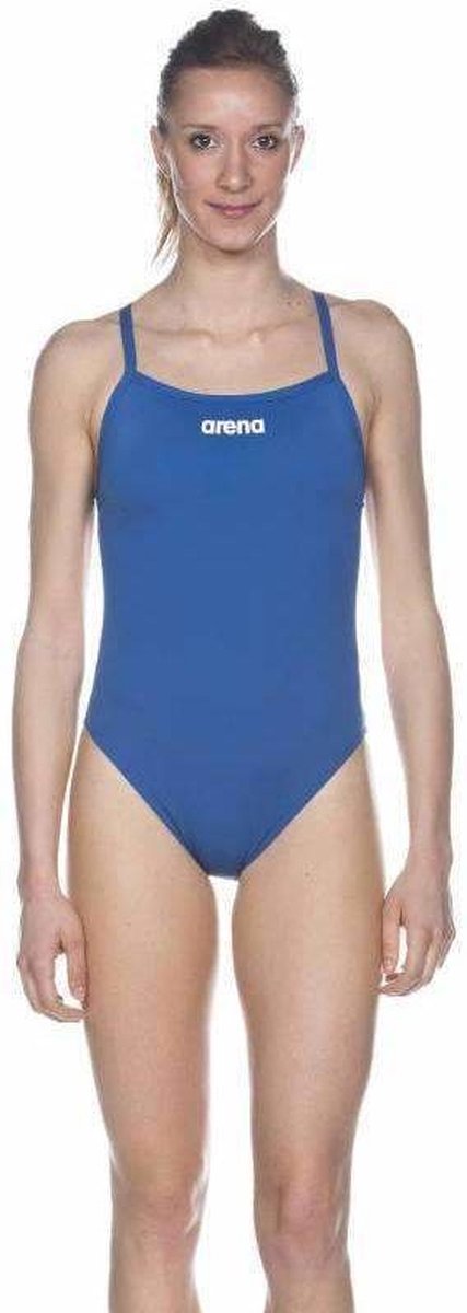 arena Solid Light Tech High One Piece Swimsuit Dames, royal - white 36 | US 32 — afbeelding 2