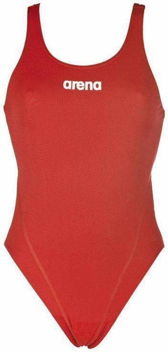 arena Solid Swim Tech High One Piece Swimsuit Dames, red-white Maat DE 34 | US 30