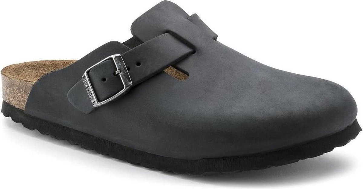 Birkenstock Boston zwart nubuck regular sandalen heren (S) (059461)