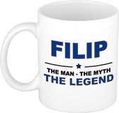 Filip The man, The myth the legend cadeau koffie mok / thee beker 300 ml