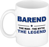 Naam cadeau Barend - The man, The myth the legend koffie mok / beker 300 ml - naam/namen mokken - Cadeau voor o.a verjaardag/ vaderdag/ pensioen/ geslaagd/ bedankt