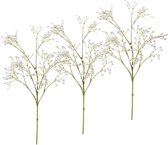 Set van 6x stuks kunstbloemen Gipskruid takken wit 65 cm - Kunstplanten en bloemen