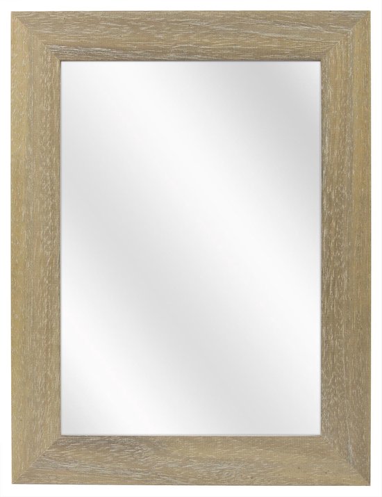 Spiegel met Brede Houten Lijst - Vergrijsd - 30x40 cm