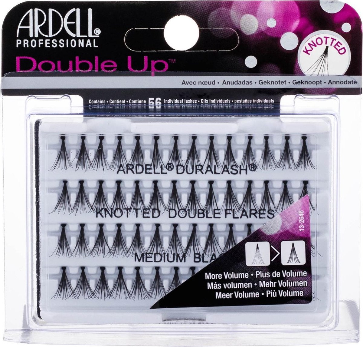 Ardell - Double Up Duralash Knotted Double Flares - False Eyelashes Medium Black - 56.0ks