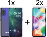 Samsung Galaxy A41 hoesje transparant - 2x Samsung a41 Screenprotector