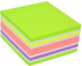 Stick'n sticky notes kubus - 76x76mm, neon/pastel mix groen, 400 memoblaadjes