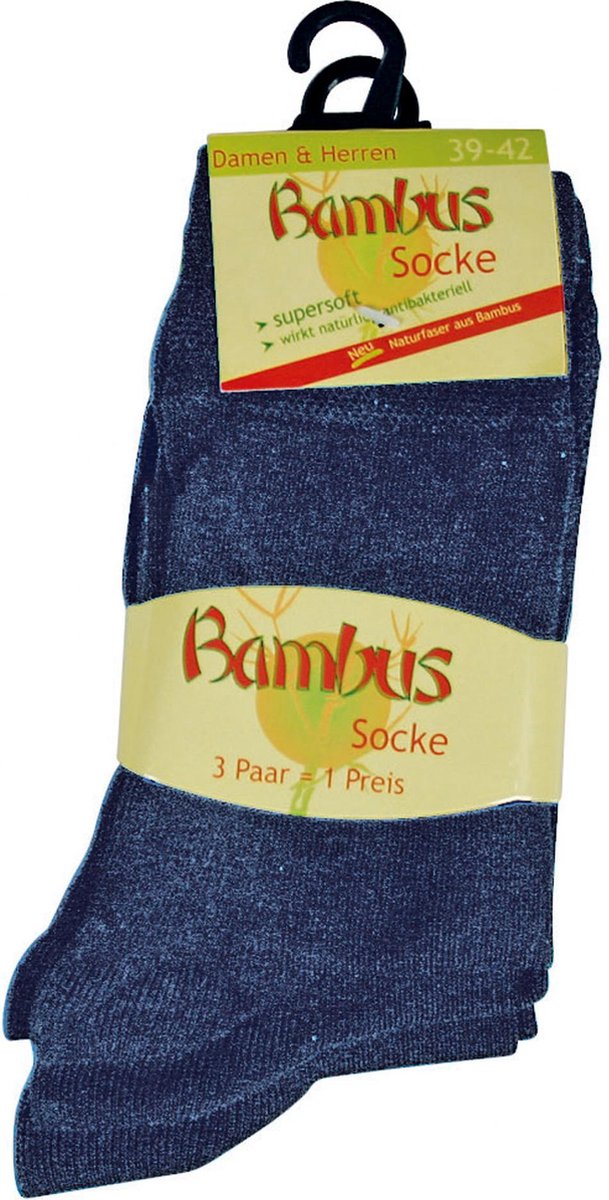 Bamboesokken - normale schachtlengte - jeansblauw - 47-50