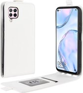 Huawei P40 Lite hoesje - Flipcase - wit - GSM Hoesje - Telefoonhoesje Geschikt Voor: Huawei P40 Lite