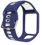 SmartphoneClip® Horlogeband Blauw/Wit geschikt voor TomTom Runner 3 / Spark 3 - Horlogebandjes