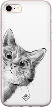 iPhone 8/7 hoesje siliconen - Peekaboo | Apple iPhone 8 case | TPU backcover transparant