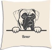 Sierkussen - Boxer - Wit - 45 Cm X 45 Cm