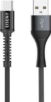 Eisenz USB-C Toughness Type C Oplaad Kabel 2.4A Fast Cable - 3 Meter - Zwart