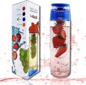 LuXorB Drinkfles -Easy- met fruitfilter, 700 ml. blauw.