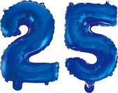 Folieballon 25 jaar blauw 86cm