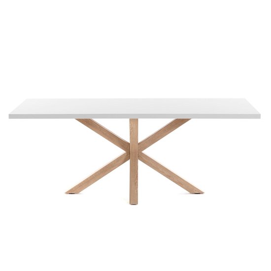 over waardigheid Aanpassing Kave Home - Argo tafel 200 cm wit melamine hout effect benen | bol.com