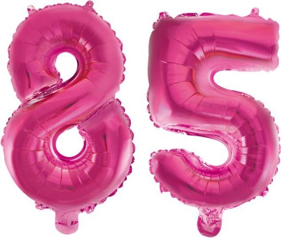 Folieballon 85 jaar roze 86cm