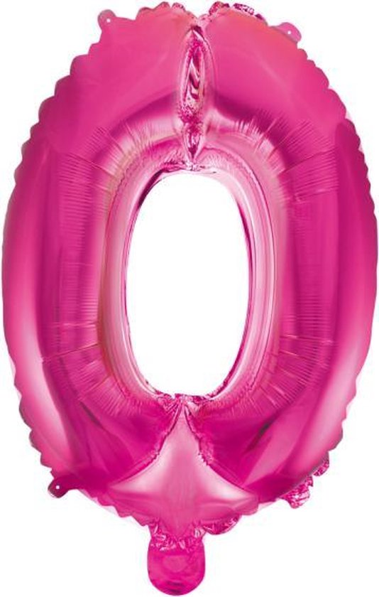 Folieballon 0 jaar roze 41cm
