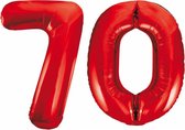 Folieballon 70 jaar rood 86cm