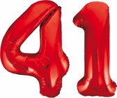 Folieballon 41 jaar rood 86cm