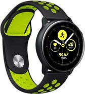 Siliconen Smartwatch bandje - Geschikt voor  Samsung Galaxy Watch Active sport band - zwart/geel - Horlogeband / Polsband / Armband