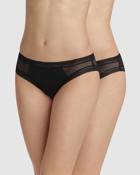 DIM Sexy Transparency Dames Slips - 2-Pack - Zwart Zwart - Maat 38/40 |  bol.com