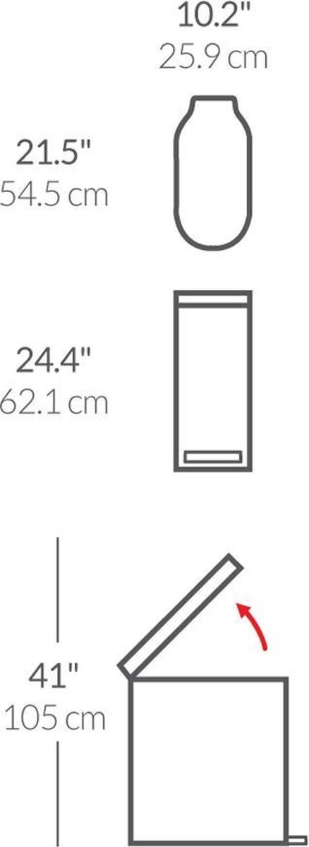 Goedkoopste Simplehuman Afvalemmer - Slim - 45 l - Wit - RVS