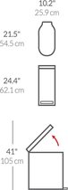 Simplehuman Afvalemmer - Slim - 45 l - Wit - RVS