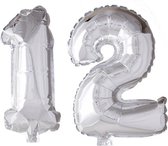 Folieballon 12 jaar zilver 41cm