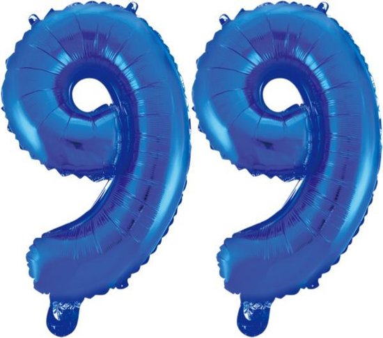 Folieballon 99 jaar blauw 41cm