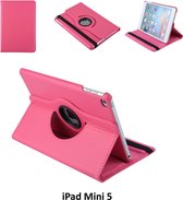 Apple iPad Mini 5 Hot Pink 360 graden draaibare hoes - Book Case Tablethoes