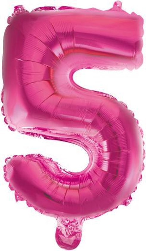 Folieballon 5 jaar roze 86cm