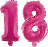 Folieballon 18 jaar roze 86cm