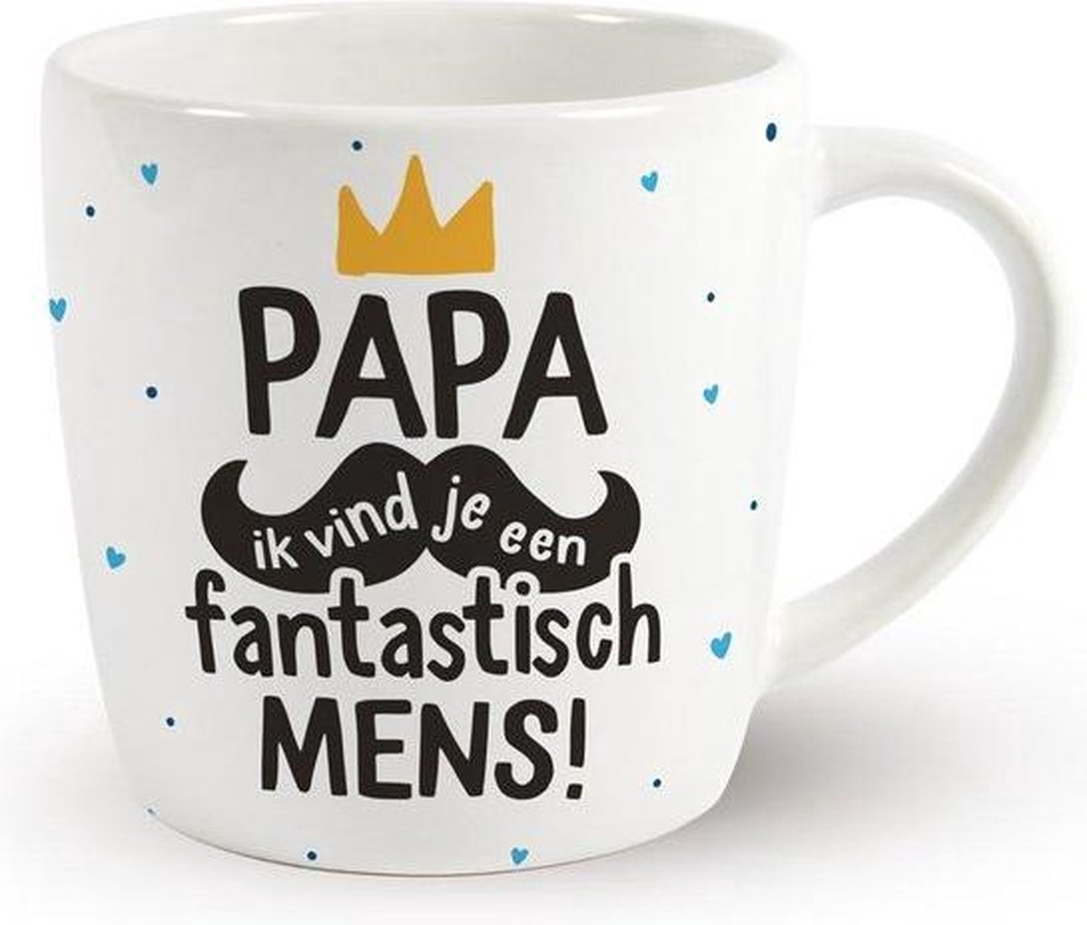 Vaderdag - Mok - Papa ik vind je een fantastisch mens! - Gevuld met een dropmix - In cadeauverpakking met gekleurd lint