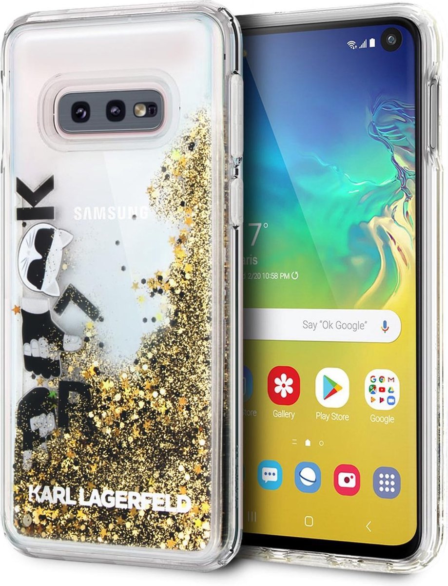 Zwart hoesje van Karl Lagerfeld - Backcover - Glitter - Galaxy S10e - Stijlvol