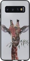 ADEL Siliconen Back Cover Softcase Hoesje Geschikt voor Samsung Galaxy S10 Plus - Giraf